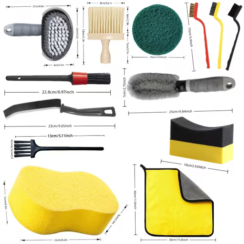 9/20pcs Car And Motorcycle Cleaning Kit Multi-Function