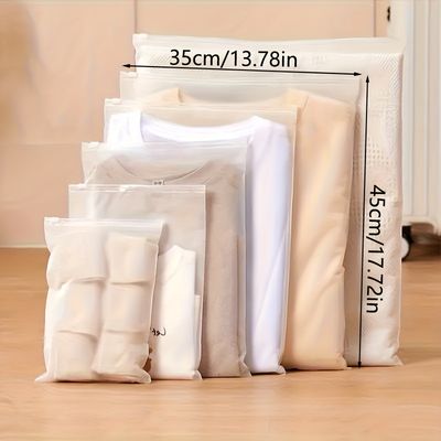 45/90pcs Semi-Transparent Frosted Zipper Bags