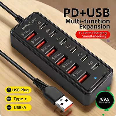 Wowssyo 12-In-1 65W Power Strip Adapter
