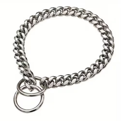 1pc Double Loop Stainless Steel Dog Collar | Adjustable