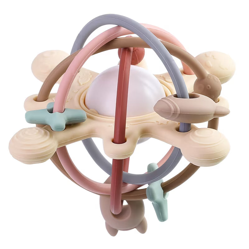 Sensory Teether Rattle Ball | Silicone Baby Toys 0 12