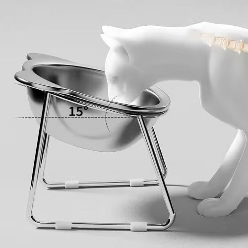 1/2pcs Heavy-Duty Stainless Steel Cat Feeding