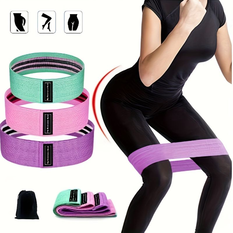 Set of 1/3 Non-Slip Yoga Resistance Bands