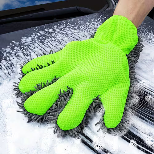1pc Double-Sided Microfiber Wash Mitt - Scratch-Free