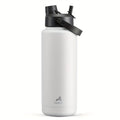 POWCAN 40oz Insulated Water Bottle with 2-in-1 Straw