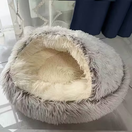 Cozy Shell-Shaped Pet Bed for Cats & Dogs - Warm
