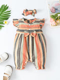 Baby Girl's Casual Romper with Bow Detail