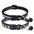 2pcs Reflective Paw Print Pet Collar Set | Adjustable