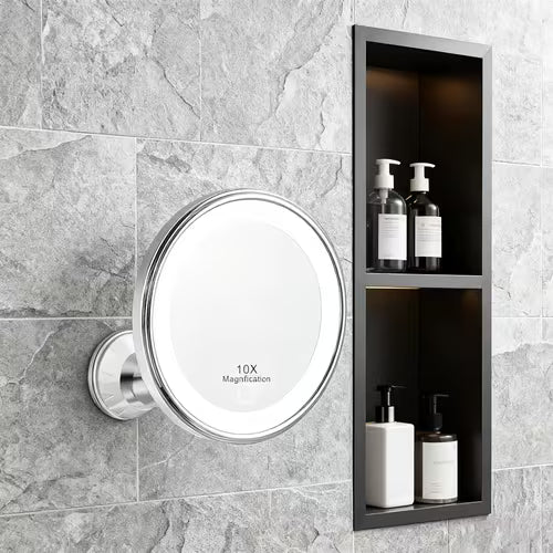 1pc 10X Illuminated Makeup Mirror with Three Light