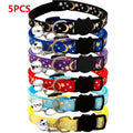 5pcs Random Star & Moon Pattern Pet Collar with Bell
