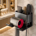 No-Drill Wall-Mounted Hair Dryer And Phone Holder