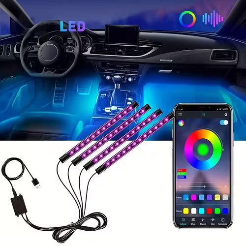 4pcs RGB LED Car Lights/LED Interior Car
