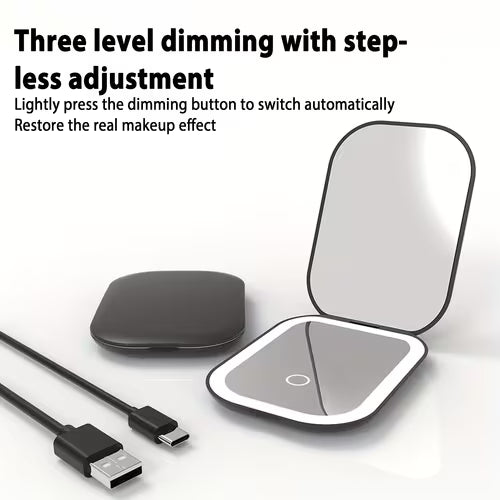 Portable Foldable Makeup Mirror with Light and