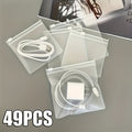 7/17/27/49pcs Reusable Transparent Zipper Bags with