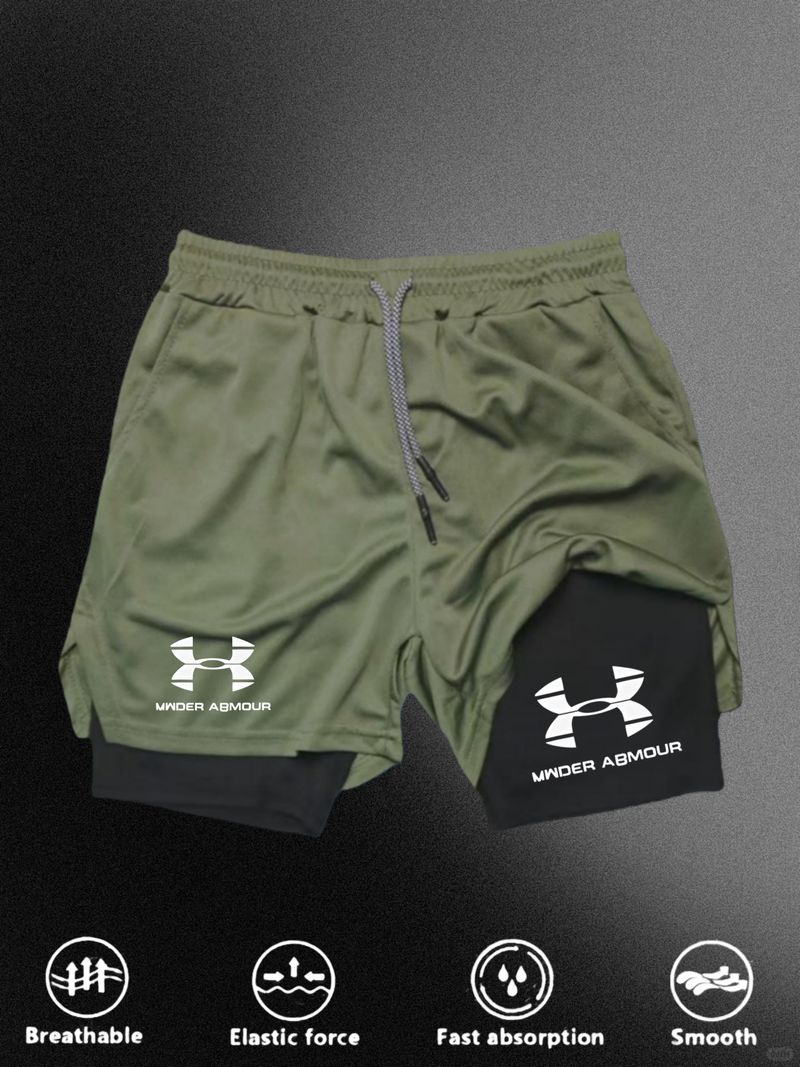New Men's Double-Layer Sports Shorts