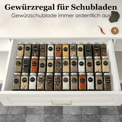 4pcs Black Expandable Spice Drawer Organizer System