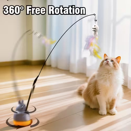 Interactive Cat Toy 1 with Bell | Faux Feathers