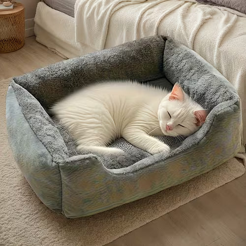 Comfortable Plush Pet Sofa Bed with Cushion/Foldable