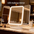 Makeup Mirror 1pc/LED Lights/Three-Sided Folding