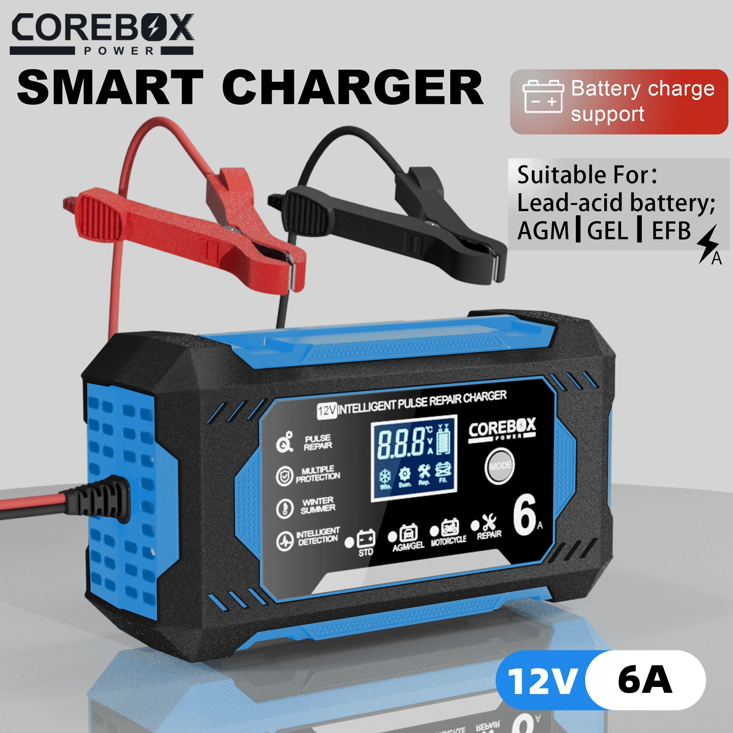 COREBOX New Styles 12V 6A Car Battery Chargng