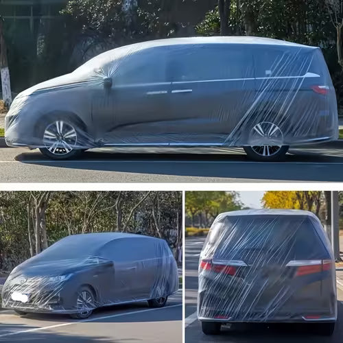 2pcs Transparent PE Car Covers - Fit for All Vehicles