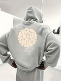 Men's Top Fashion Print Hooded Fleece Sweatshirt