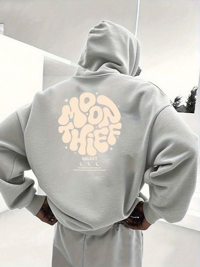 Men's Top Fashion Print Hooded Fleece Sweatshirt