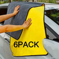 6 Ultra-Thick Microfiber Car Wash Cloths - Specially