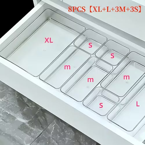 3/7/8/25pcs Multifunctional Acrylic Transparent Drawer