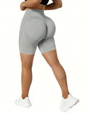 Seamless Solid Color Basic Yoga Shorts