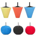6pcs Car Wheel Hub Drill Polishing Sponge Pad Set