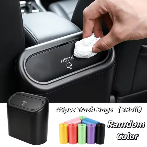 Spill-Proof Mini Car Trash Can with Lid