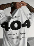 Men's Casual 404 Error Code Design T-Shirt - White