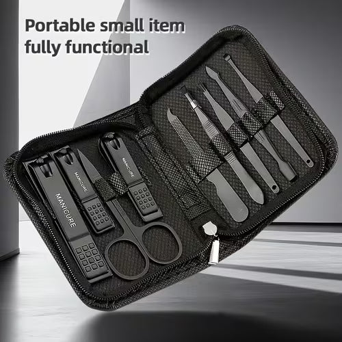 10pcs Set (9 Nail Tools + 1 Storage Bag) Premium