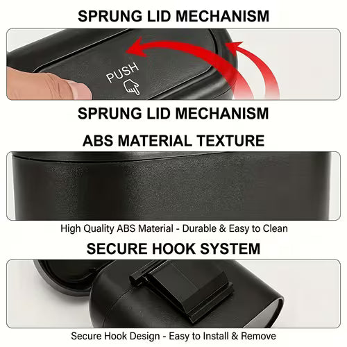 4pcs Car Trash Can Mini Auto Garbage Bin with Lid