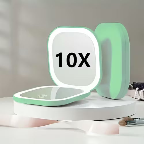 Square LED Dual Light Magnifying Makeup Mirror