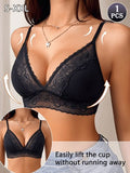 Women's Rose Lace Wire-Free Bra | Push-Up Lift