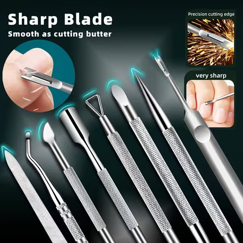 Set of 6 Cuticle Removal Tools - High-Quality