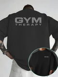Men's Casual Loose Fit GYM Letter Print T-Shirt