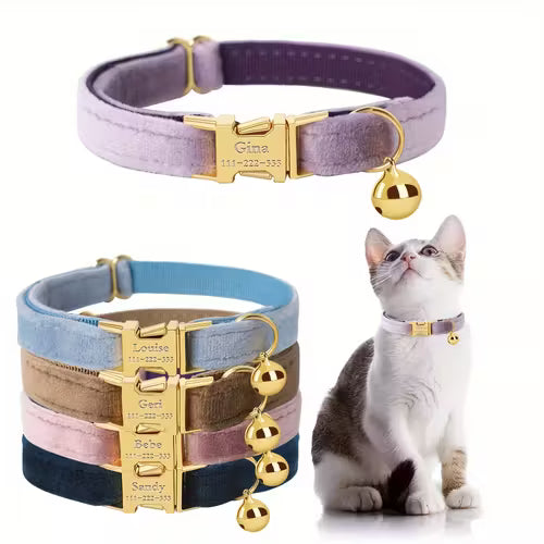 Personalized Cat Collar with Name Plate