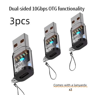 3pcs 120W USB-A to Type-C Adapter