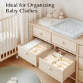 4pcs 1pc L+3pcs M Fabric Drawer Organizers - Shallow