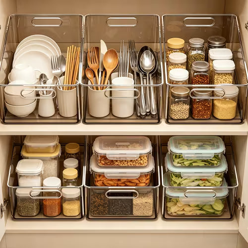 6pcs PET Material Condiment Rack/Transparent