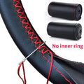 DIY PU Steering Wheel Cover 1pc - Soft Microfiber
