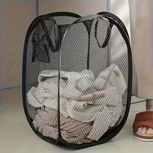 1 Pop-Up Mesh Laundry Basket/Foldable Fabric Hamper