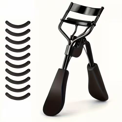 Premium Black Eyelash Curler with 10 Extra Replacement