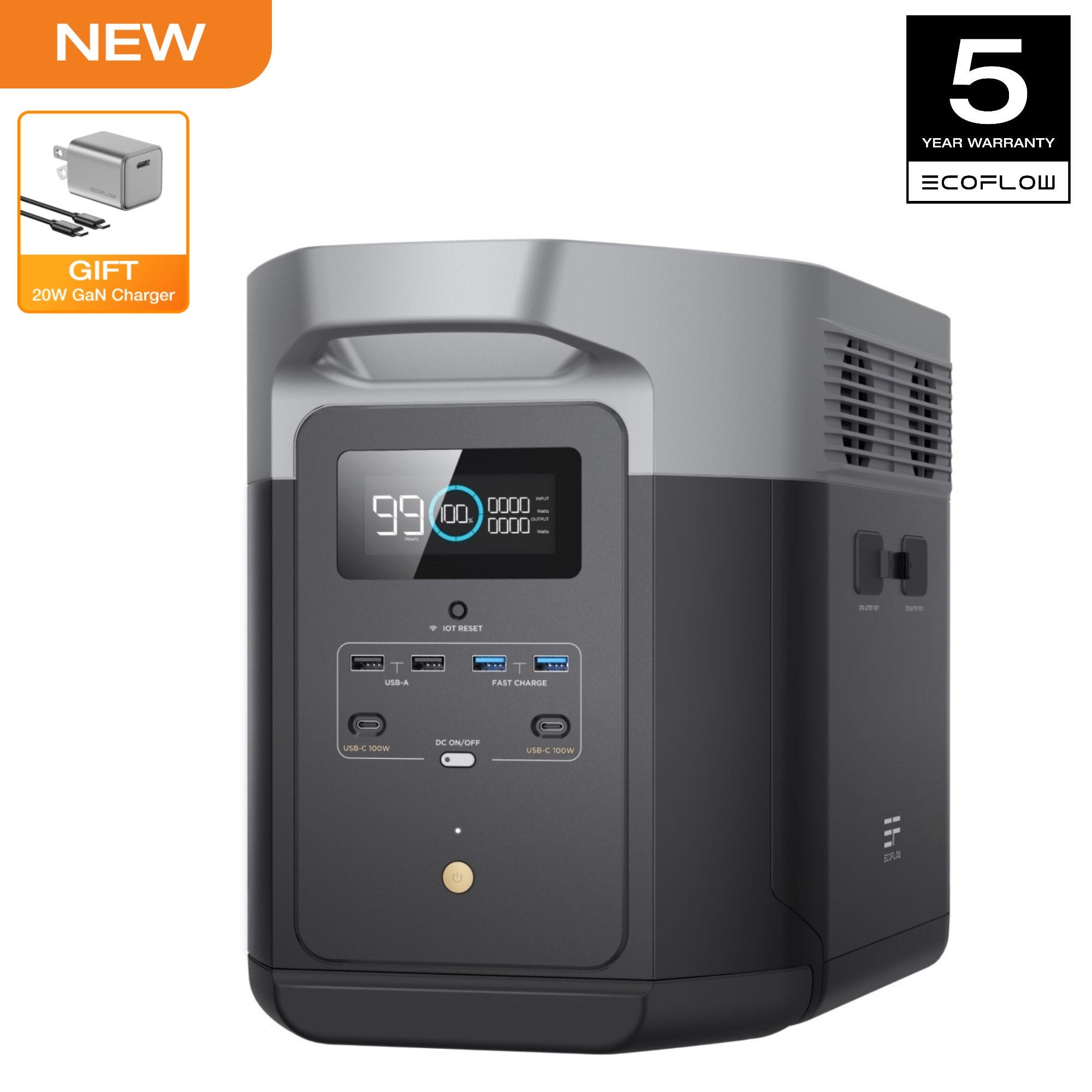 EcoFlow Rapid 20W GaN-C Charger with DELTA 2 Max 1900