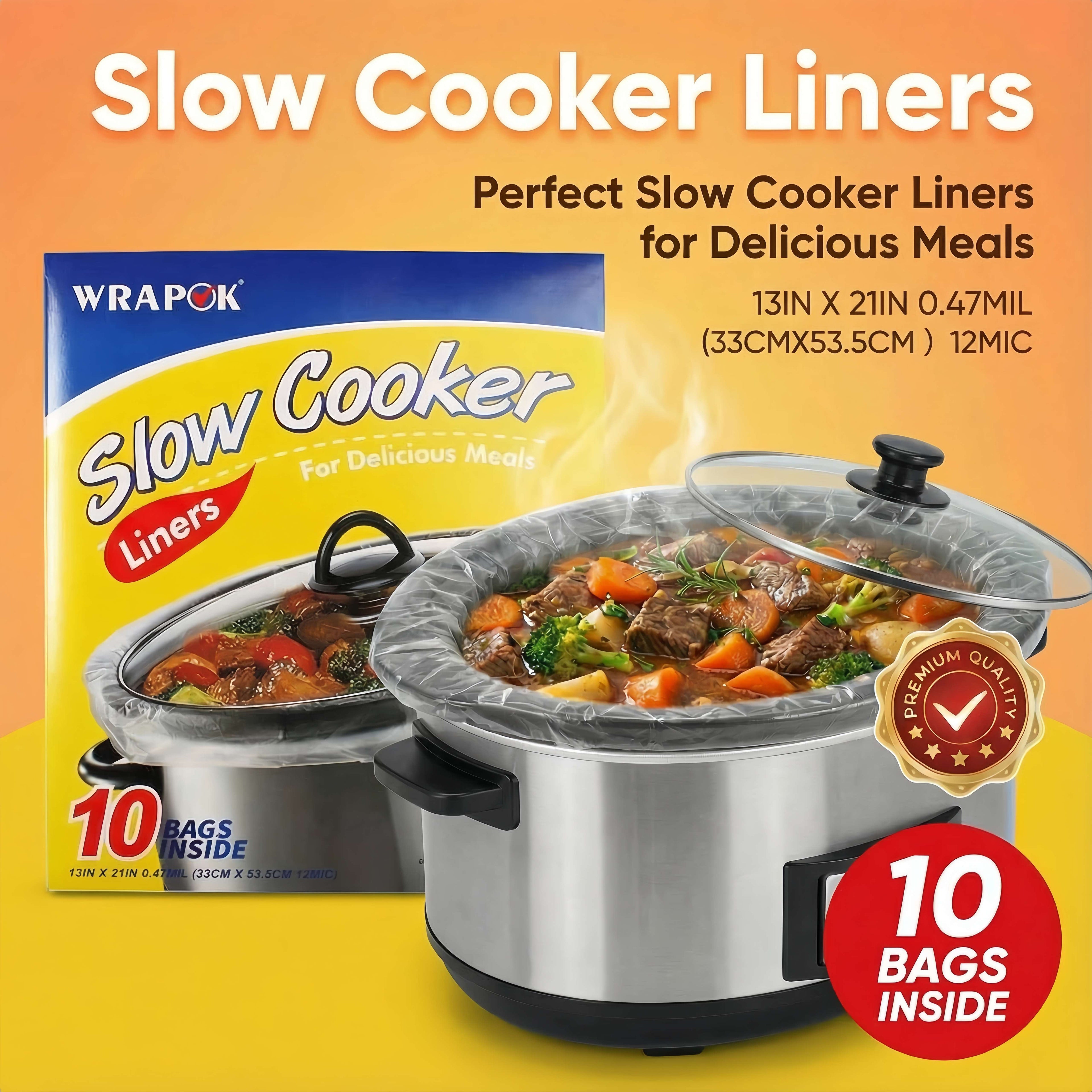10-BAGS Disposable Slow Cooker Bags And Oven Liners