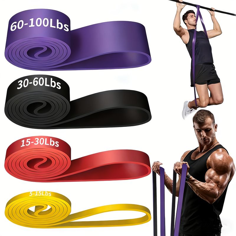 4pcs Set Resistance Bands with Stackable Tension