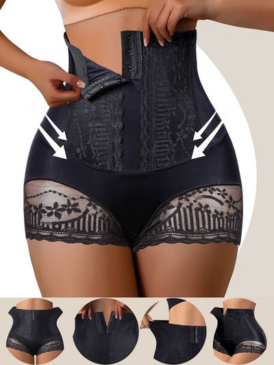1pc Seamless High-Waist Panties with Buckle